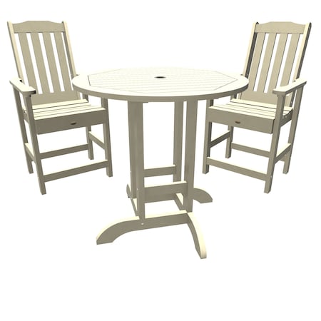 Highwood Usa Lehigh 3pc Round Counter Height Outdoor Patio Furniture Dining Set AD-CNL36-WAE